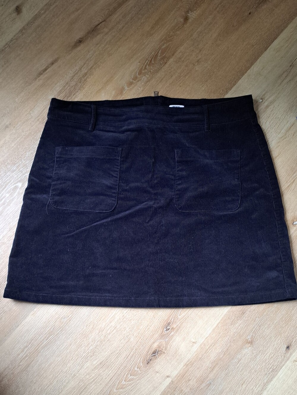 Blue Penningtons Corduroy Mini Skirt with Front Patch Pockets